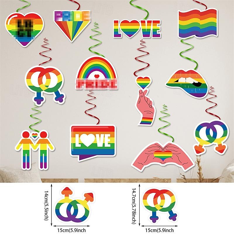 Rainbow Festival Theme Party Spiral Hangers Pride Month Decorative Props June Party Spiral Hangers3