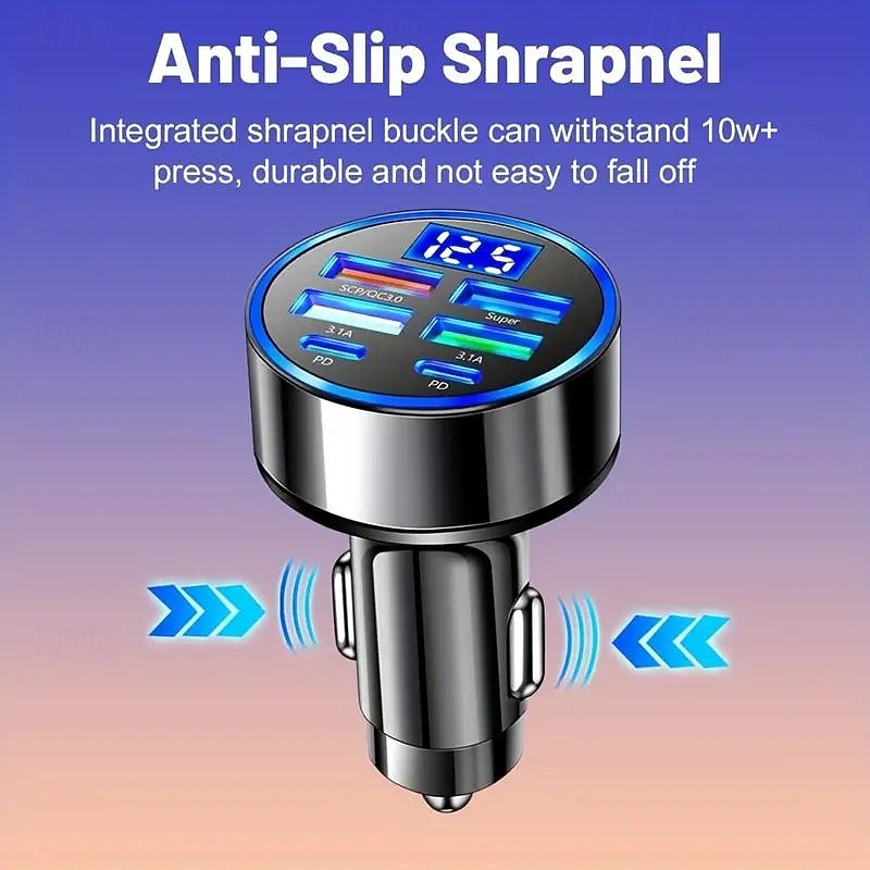 Multi Port 2PD 4USB Car Charger Fast Charging PD QC3.0 USB C Car Phone Charger Type C Adapter In Car2