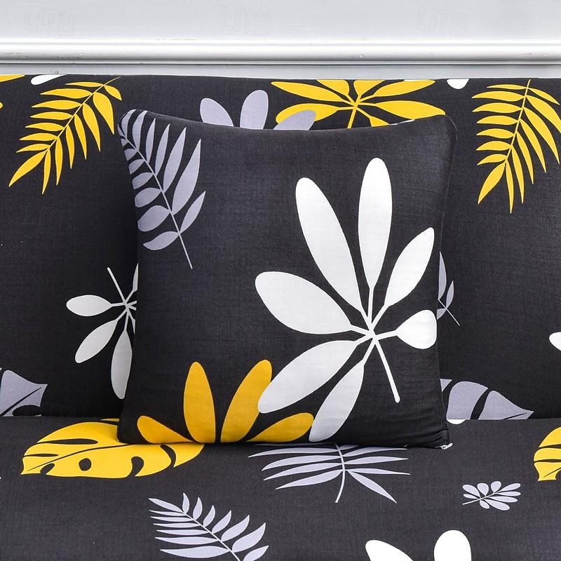 Sofa Cover Elastic Sofa Slipcover Geometric Floral Series Printed Pattern Furniture Protector L-Shaped for Bedroom Office Living Room Home Decor 19