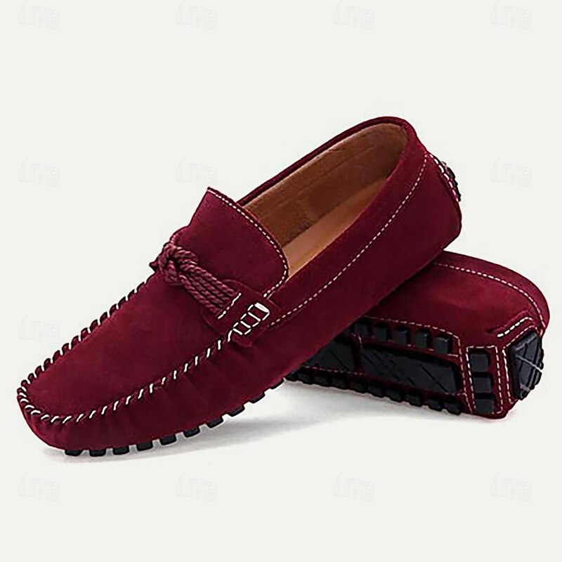Men's Loafers & Slip-Ons Comfort Loafers Penny Loafers PU Leather Comfortable Slip Resistant Loafer Yellow-Brown Wine Black3