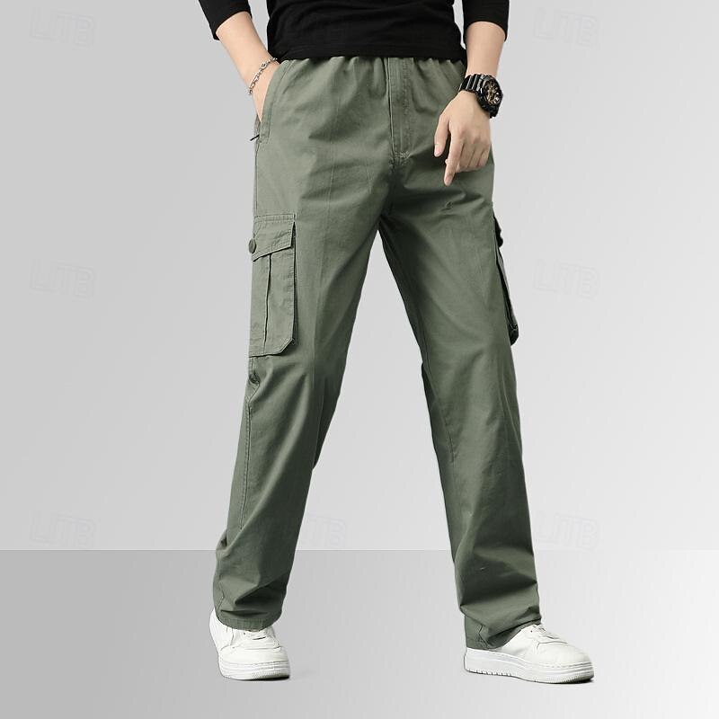 Men's Cargo Pants Cargo Trousers Combat Trousers Hiking Pants Pocket Drawstring Elastic Waist Plain Wearable Outdoor Daily Camping & Hiking Fashion Classic Black Yellow2