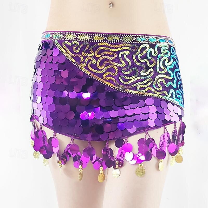 Belly Dance Belt Splicing Sequins Women's Performance Training Sleeveless High Polyester2