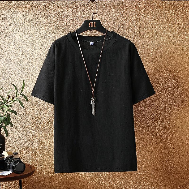Men's T Shirt Tee Short Sleeve Shirt Tee Top Short Sleeve Crew Neck Spring & Summer Plain Fashion Designer Basic Vacation Street Going out Black White Blue Top Tee for Men3
