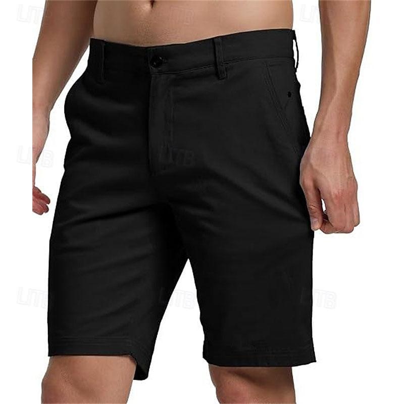 Men's Pink Shorts Shorts Summer Shorts Work Shorts Button Pocket Plain Wearable Short Outdoor Daily Fashion Classic Black White4