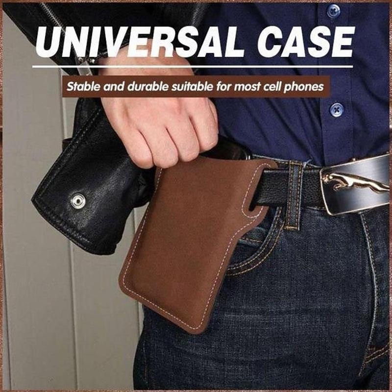Universal Leather Case Waist, Father's Day Gifts Leather Cell Phone Holster, Universal Case Waist Bag Sheath with Belt Loop, Universal Upright Phone Bag Belt Clip2