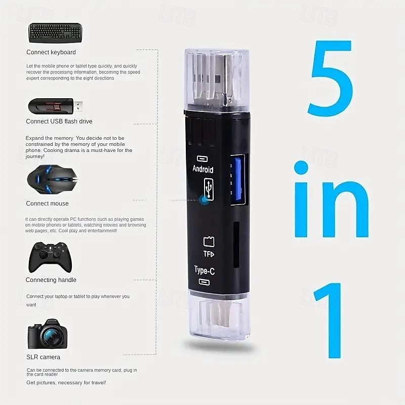 5-in-1 Card Reader OTG Android Multi-function TF Card Reader USB Multi-in-one2