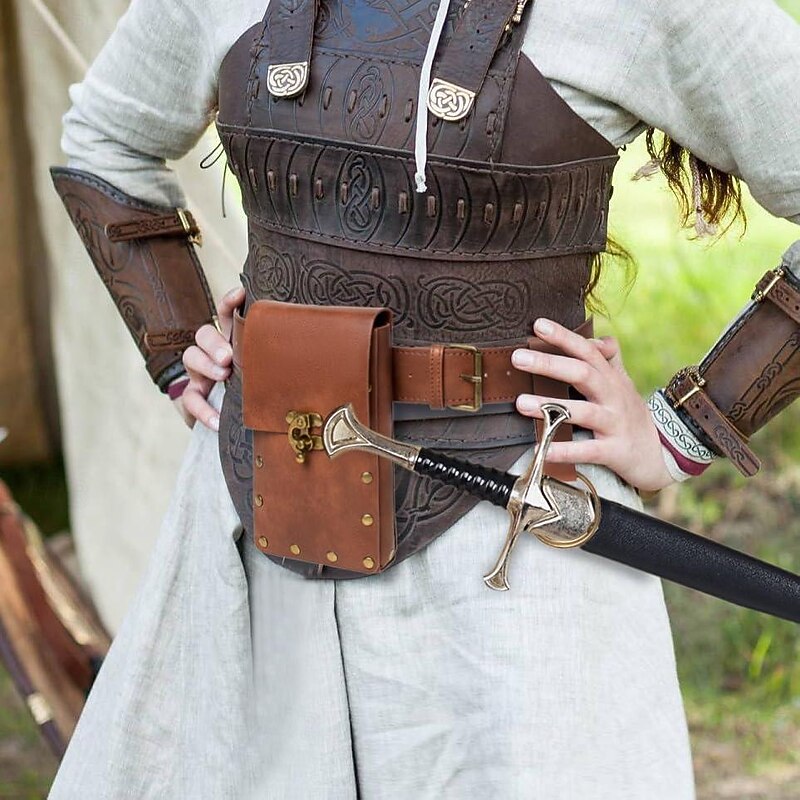 Medieval Renaissance Outfits Knight Ritter Viking Fancy Dress Unisex Celtic Viking Fantasy Halloween Carnival Party Renaissance Fair LARP Adults' Bag Waist Belt3