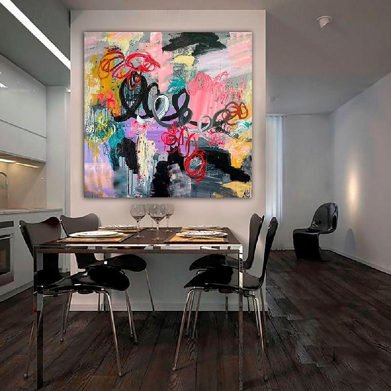 Large Modern Abstract Colorful Paintings On Canvas handmade Acrylic Painting Modern Fine Art hand painted Wall Expressionist Fireplace Oil Painting Vibrant Art oil painting3