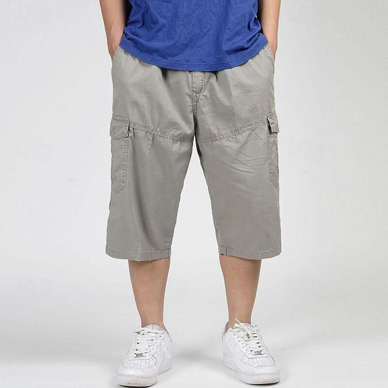 Men's Tactical Shorts Cargo Shorts Hiking Shorts Drawstring Elastic Waist Multi Pocket Plain Wearable Calf-Length Outdoor Daily Camping & Hiking Fashion Classic Black Yellow3