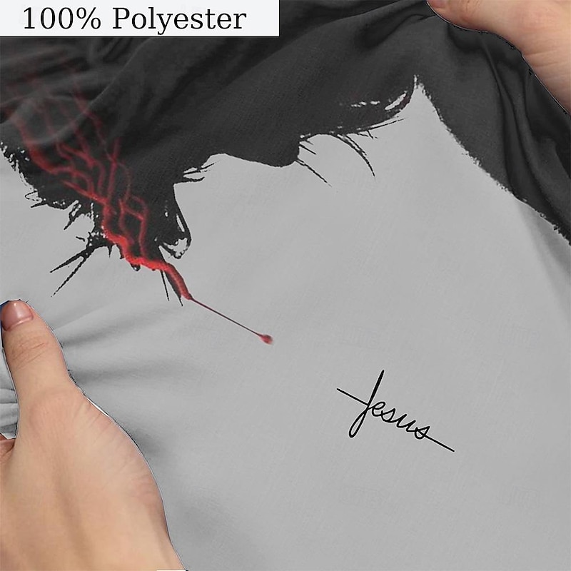 Men's Graphic Cross T Shirt T shirt 3D Print Crew Neck Shirt Religious Athleisure Street Casual White Yellow Blue Summer Spring Clothing Apparel S M L XL XXL XXXL2