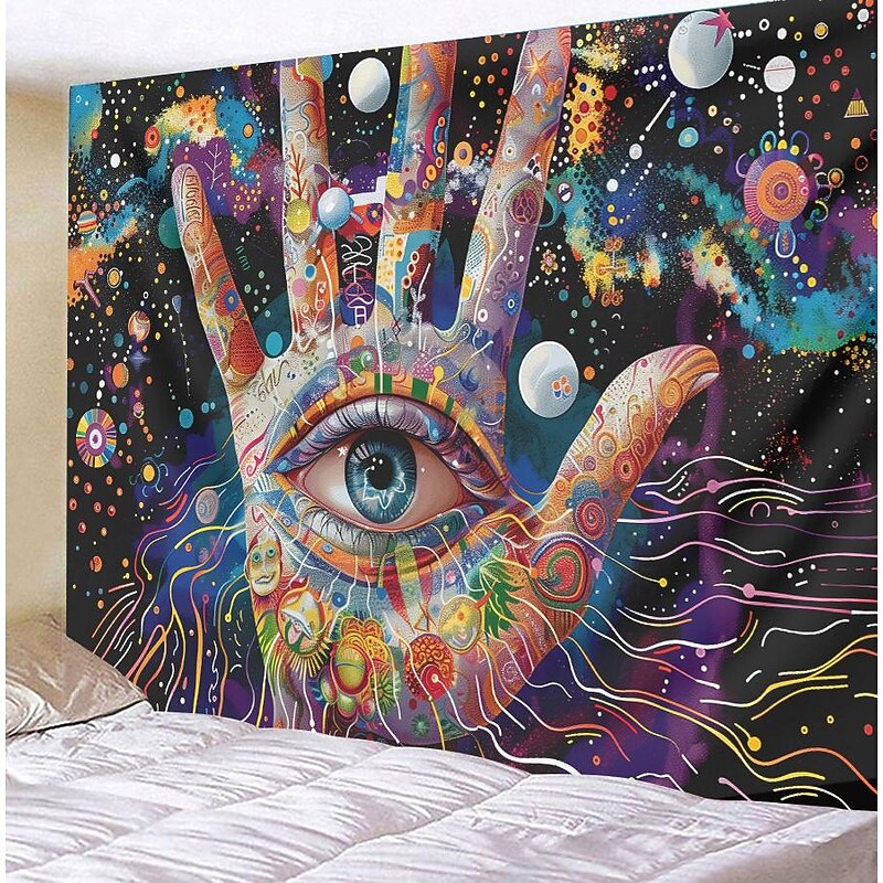 Fantasy Trippy Eye Graffiti Hanging Tapestry Wall Art Large Tapestry Mural Decor Photograph Backdrop Blanket Curtain Home Bedroom Living Room Decoration3