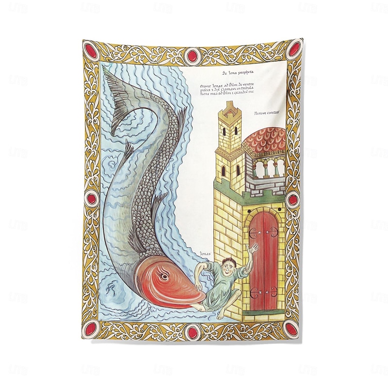 Medieval Tapestry Middle Age Tapestry Romanesque Art Large Tapestry Mural Decor Photograph Backdrop Blanket Curtain Home Bedroom Living Room Decoration4