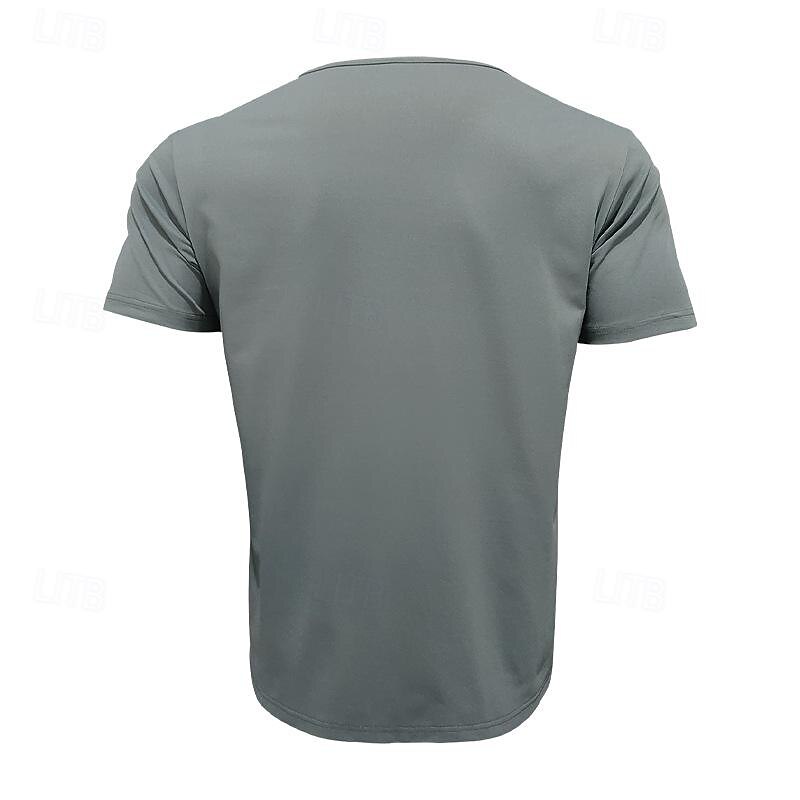 Men's T Shirt Tee Top Short Sleeves Scoop Neck Crewneck Summer Solid Color Fashion Designer Basic Pocket Vacation Street Casual Black White Blue Top Tee for Men3