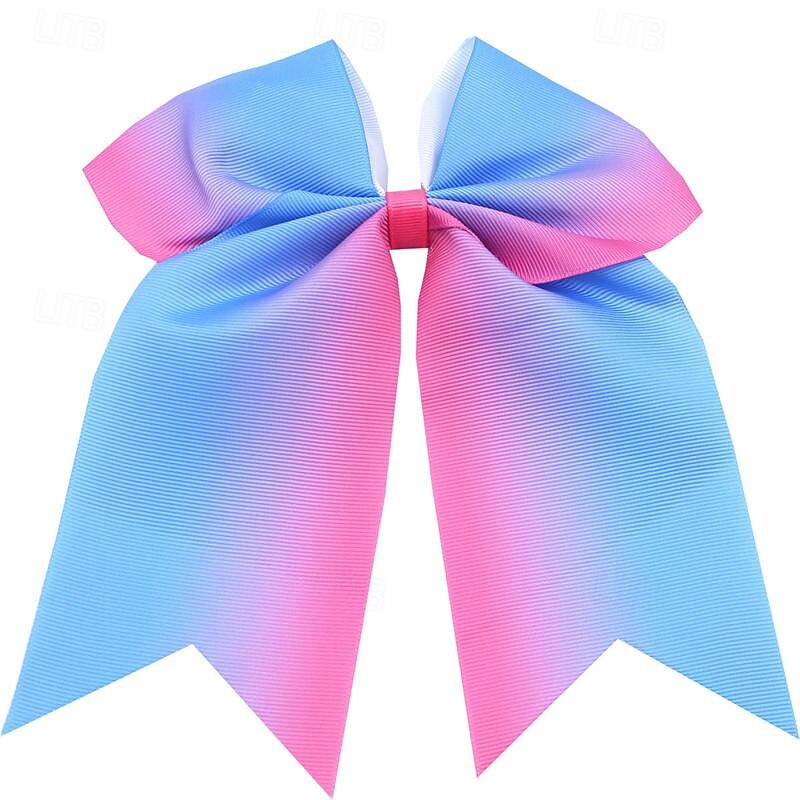 4PCS Pride Bow Leather Band Hair Loop Thread Band Large Swallowtail Gradient Rainbow Ribbon Headwear3
