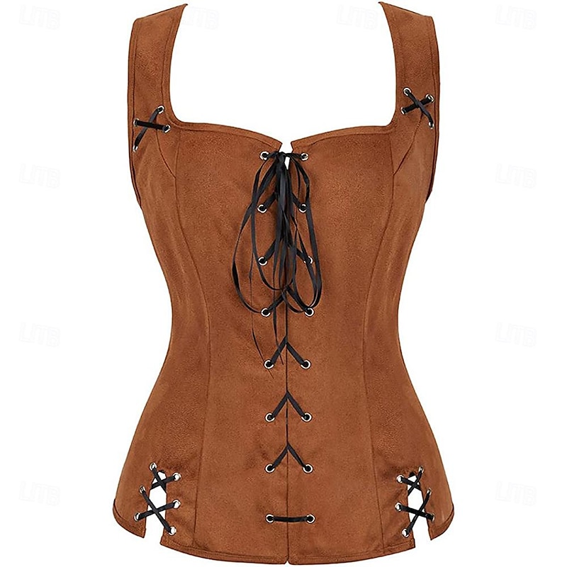 Retro Vintage Medieval Renaissance Corset Pirate Viking Elven Fancy Dress Women's Celtic Pirate Fantasy Halloween Carnival Masquerade Casual Daily LARP Ren Faire Adults Corset
