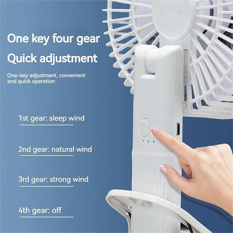 Portable fan USB Rechargeable 3-gears Wireless Electric fan hand fan Clip Circulator Cooling Fan for camping Desktop Office Handheld Fan with Detachable Base Small Portable Clip-on Fan4