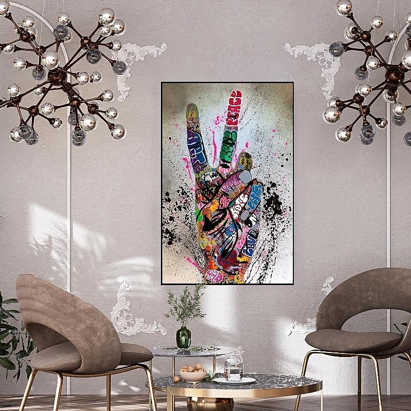 Graffiti Art Canvas Painting hand painted  Fist Inspirational Painting and street art oil paiting pop art painting  Handmade The Wall Art Picture for Living Room painting Cuadros Home Decor4