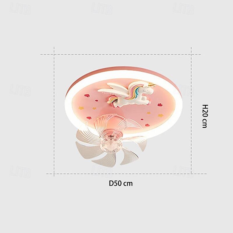 LED Ceiling Fan Light 1-Light 50 cm Dimmable Astronaut Acrylic Baby Room Toy Room Modern 110-240V ONLY DIMMABLE WITH REMOTE CONTROL3