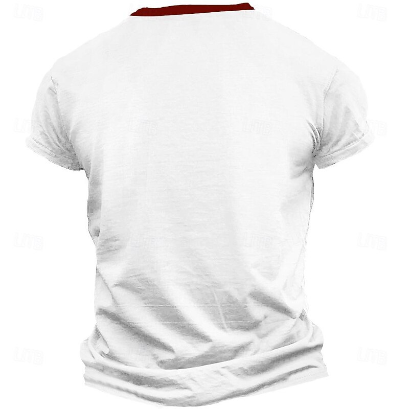 Halloween Men's Letter Graphic Prints Hand Henley Shirt Graphic Tee Vintage Shirt Short Sleeve T shirt 3D Print Henley Shirt Fashion Basic Casual Outdoor Daily Going out Black White Blue Spring2