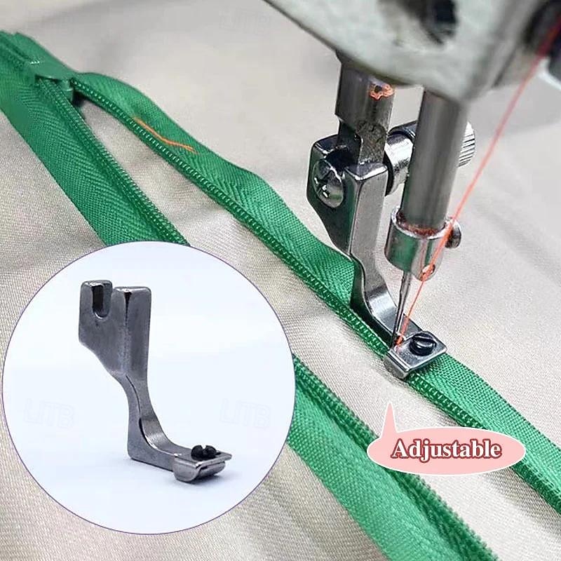 Adjustable Invisible Zipper Presser Foot: Single Needle Flat Car Zipper Auxiliary Presser Foot for Sewing