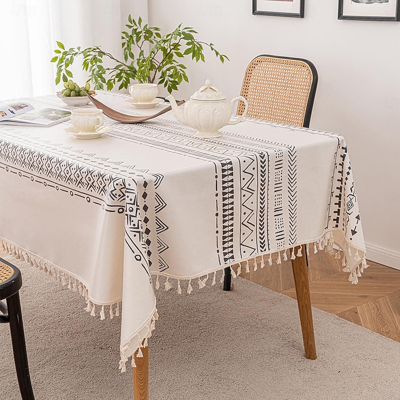 Bohemian Fringed Tablecloth