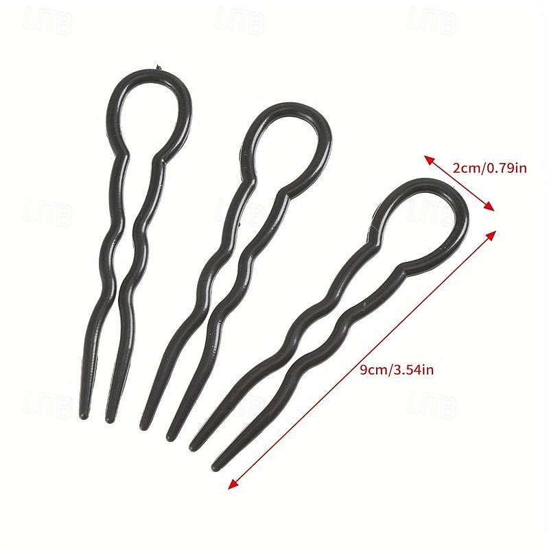 10pcs/Set U Shaped Hair Clips Grips Minimalist Plastic Chignon Forks Magic Donut Bun Maker Headwear Accessories For Women4