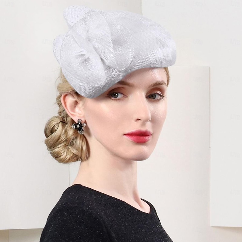 Hats Sinamay Bowler / Cloche Hat Saucer Hat Pillbox Hat Evening Party Cocktail Wedding British With Pure Color Lace Side Headpiece Headwear2