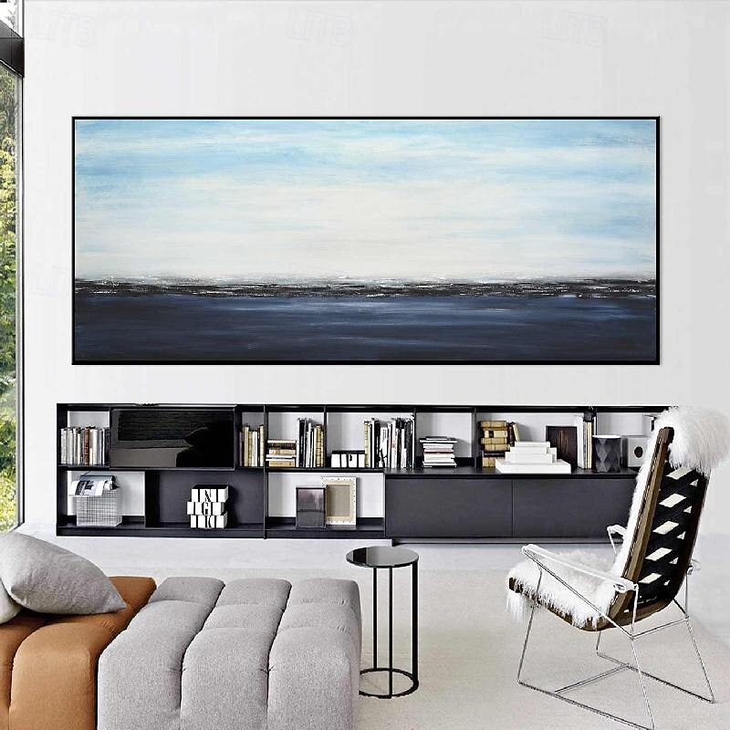 Large wall art handmade Abstract sea Painting hand painted Extra large wall art SEA painting handmade blue landscape painting on canvas blue abstract mordern painting for Bedroom Living room painting