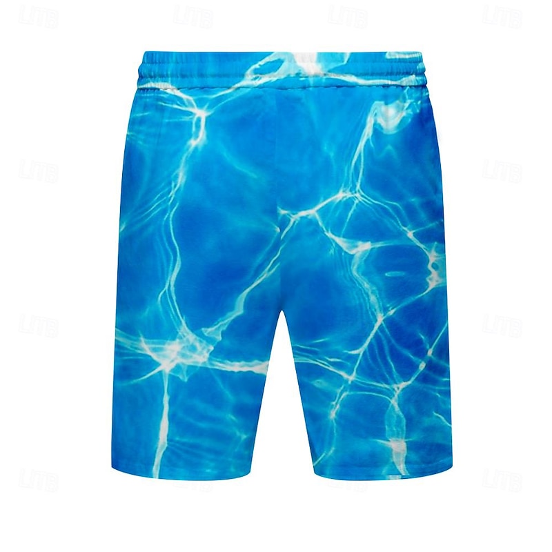 Men's Optical Illusion Geometric Pattern Waves Board Shorts Swimming Trunks Shorts Mid Waist Fashion Streetwear Designer Casual Daily Holiday Drawstring Pocket Elastic Waist Designer Clothing Apparel3