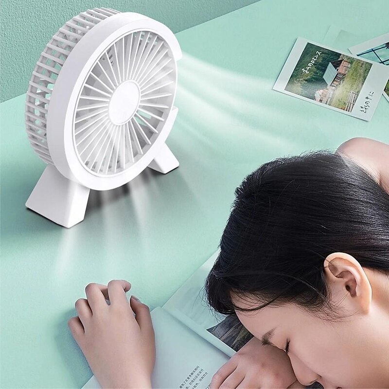 4 Inch Mini USB Fan Portable DC Desk Cooler Cooling for Notebook Laptop Personal Adjustment Fan Table Fan Home Office Outdoor Summer Supplies Use Tiny Air Cooler Fan Gift3