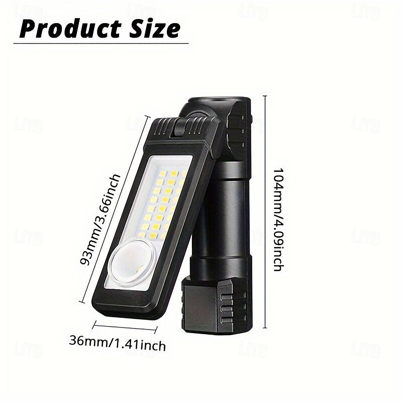 Multifunction Flashlight Headlamp USB Rechargeable Tail Light with Magnetic Adsorption Function Multi-mode Lighting Repair Light for Camping, Traveling and Indoor Outdoor Use3