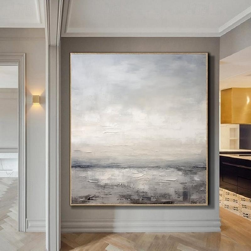 Abstract Skyline Painting hand painted Extra large wall art pain ting handmade gray landscape painting on canvas large wall art gold abstract mordern painting for Bedroom Living room painting2