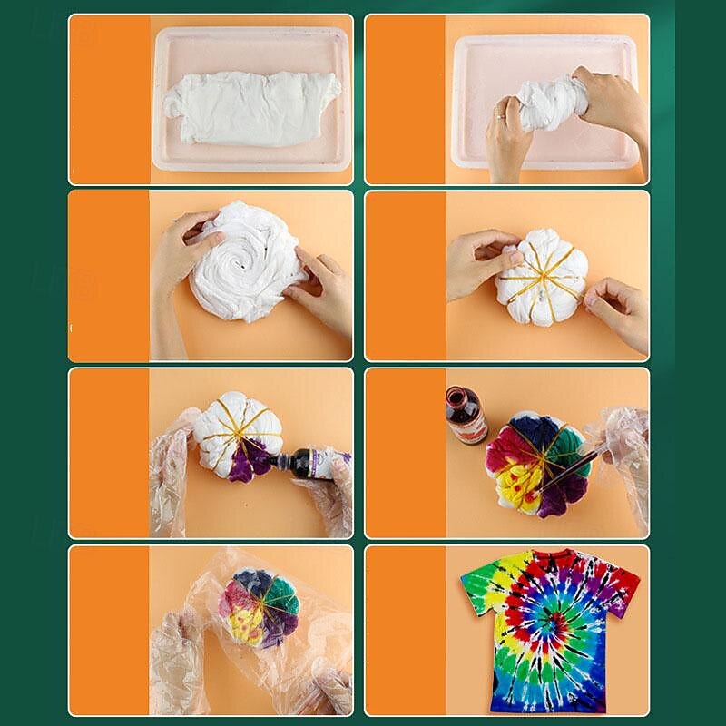 Tie Dyed T-Shirt Pure Cotton White Short Sleeved Wax Dyed White Embryo Clothing Handmade Activity Hand Drawn Painted Graffiti3