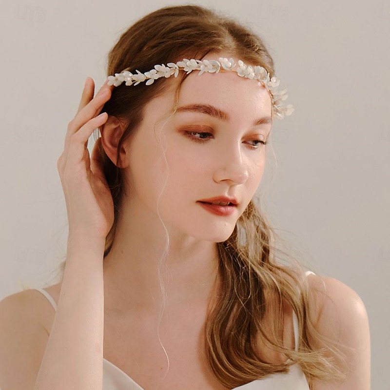 Crown Tiaras Headbands Headpiece Alloy Wedding Cocktail Vintage Luxury With Faux Pearl Ribbons Headpiece Headwear3