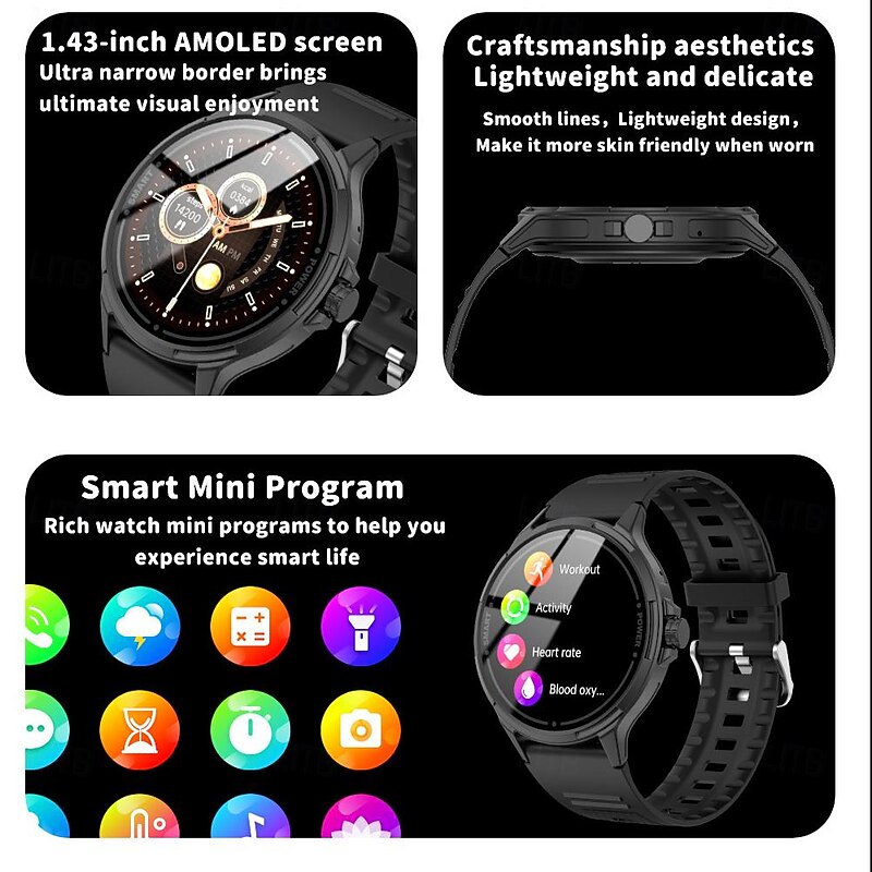 696 Y25 Smart Watch 1.9 inch Smartwatch Fitness Running Watch Bluetooth ECG+PPG Pedometer Call Reminder Compatible with Android iOS Women Men Hands-Free Calls Message Reminder IP 67 48mm Watch Case4