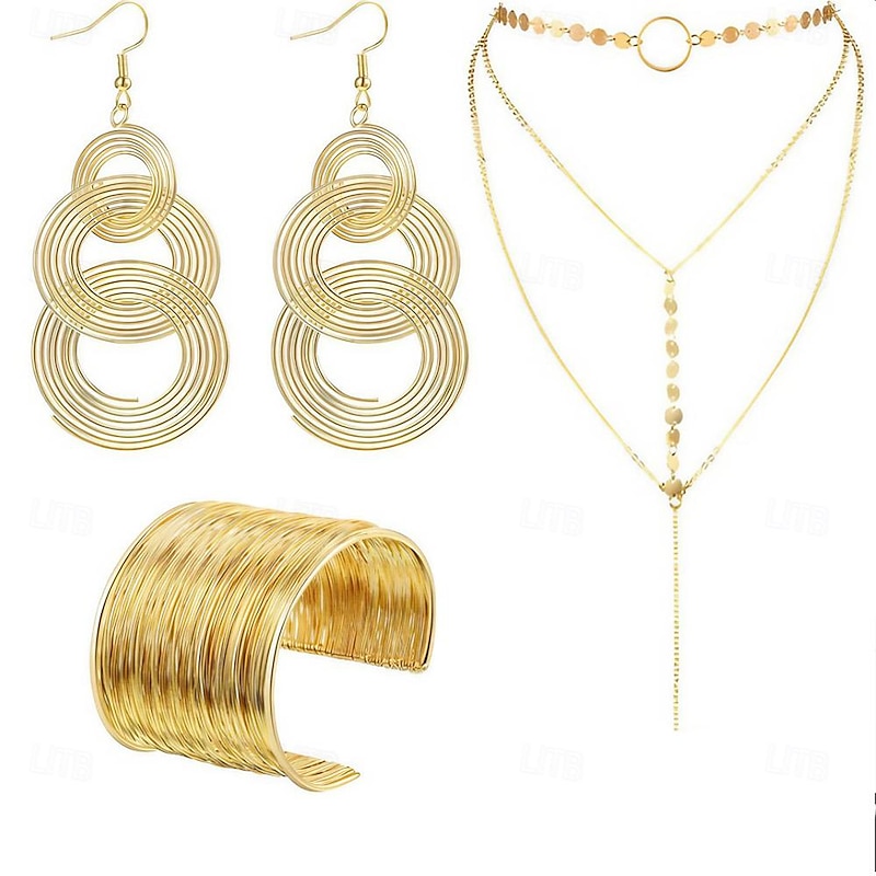 Retro Vintage 1970s Disco Necklace Headwear Accesories Set Hippie Disco Fancy Dress Women's Girls' Carnival Masquerade Party / Evening Casual Daily Pride Parade Adults' Necklace Headwear Earring All