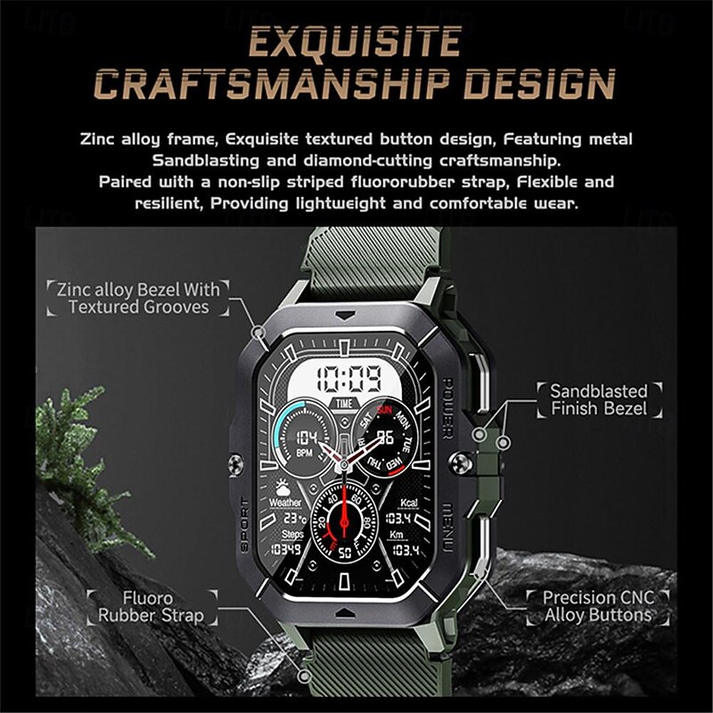 C28 Smart Watch 2.02 inch Smartwatch Fitness Running Watch Bluetooth ECG+PPG Pedometer Call Reminder Compatible with Android iOS Women Men Long Standby Hands-Free Calls Waterproof IP 67 46mm Watch3