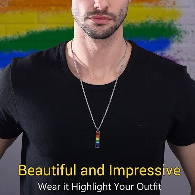 Stainless Steel/925 Sterling Silver Necklace LGBT Gay Pride Jewelry Rainbow Pendant Necklace Gift For Men/Women3
