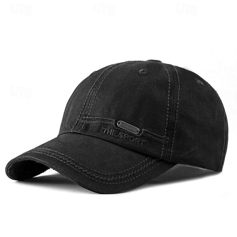 Men's Baseball Cap Sun Hat Trucker Hat Light Khaki Black Polyester Embroidered Fashion Casual Street Daily Letter Adjustable Sunscreen Breathable3