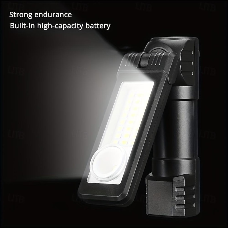 Multifunction Flashlight Headlamp USB Rechargeable Tail Light with Magnetic Adsorption Function Multi-mode Lighting Repair Light for Camping, Traveling and Indoor Outdoor Use2