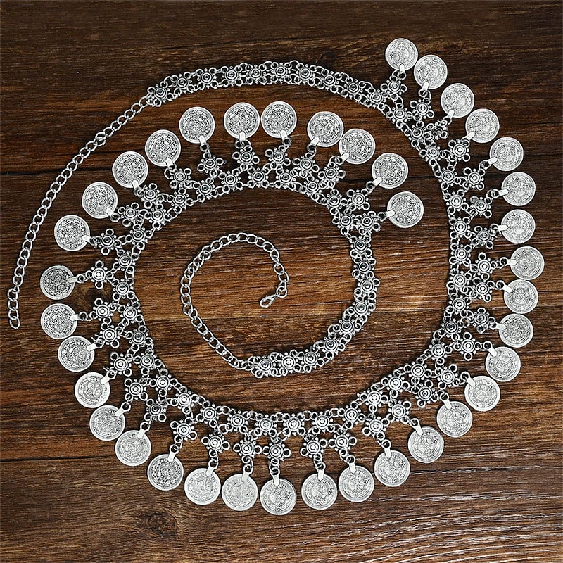 Women's Belt Alloy Silver Gold Chain Street Dailywear Date Round Dots4