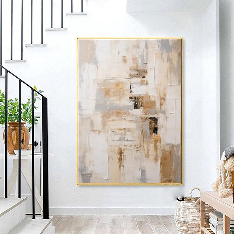 Handmate Oil PaintingCanvasWall Art DecorationAbstract Knife PaintingLandscape Yellowfor Home Decor Rolled Frameless Unstretched Painting3