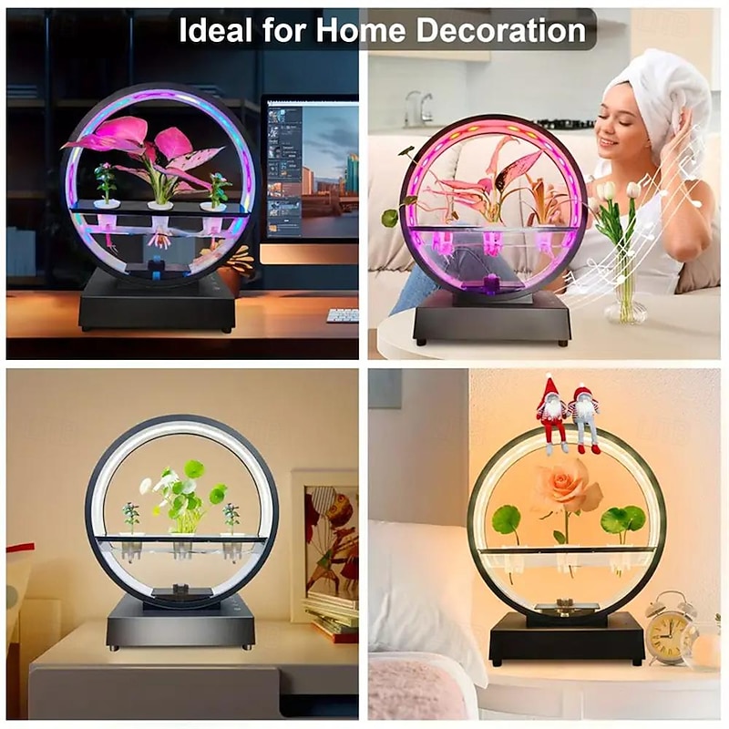 1pc LED Plant Growth Light with BT Speaker, Fish Tank, Water Scenery Decorative Lamp Desktop Ornament Suitable for Office Living Room Bedroom Restaurant Decoration4