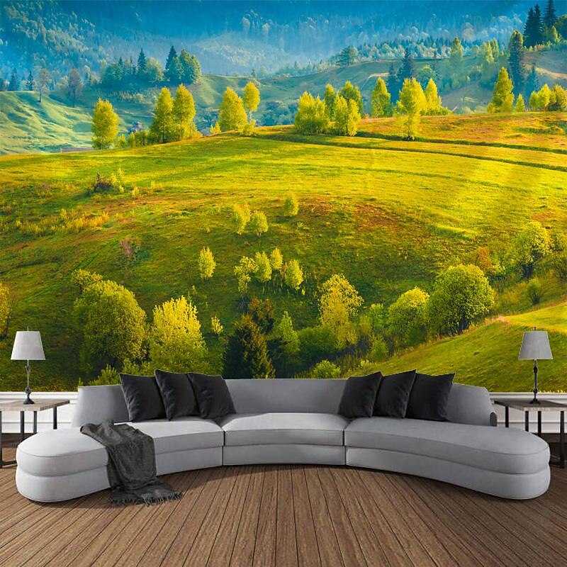 Landscape Fields Hanging Tapestry Wall Art Large Tapestry Mural Decor Photograph Backdrop Blanket Curtain Home Bedroom Living Room Decoration3