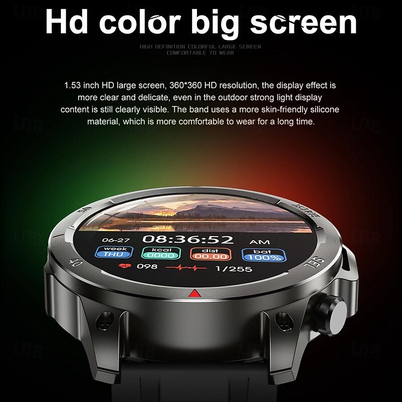 696 DK68 Smart Watch Fitness Tracker ECG PPG Bluetooth Call Reminder Android iOS IP67 47mm 1.533