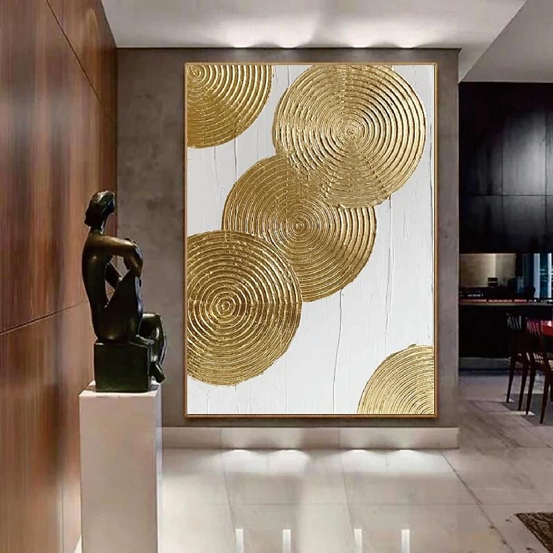 Hand painted Gold and White 3D Texture painting handmade Wall Art Gold White Abstract Minimalist Painting  Modern Abstract Canvas Art White Textured Gold Wall Art   Neutral Art for Living Room