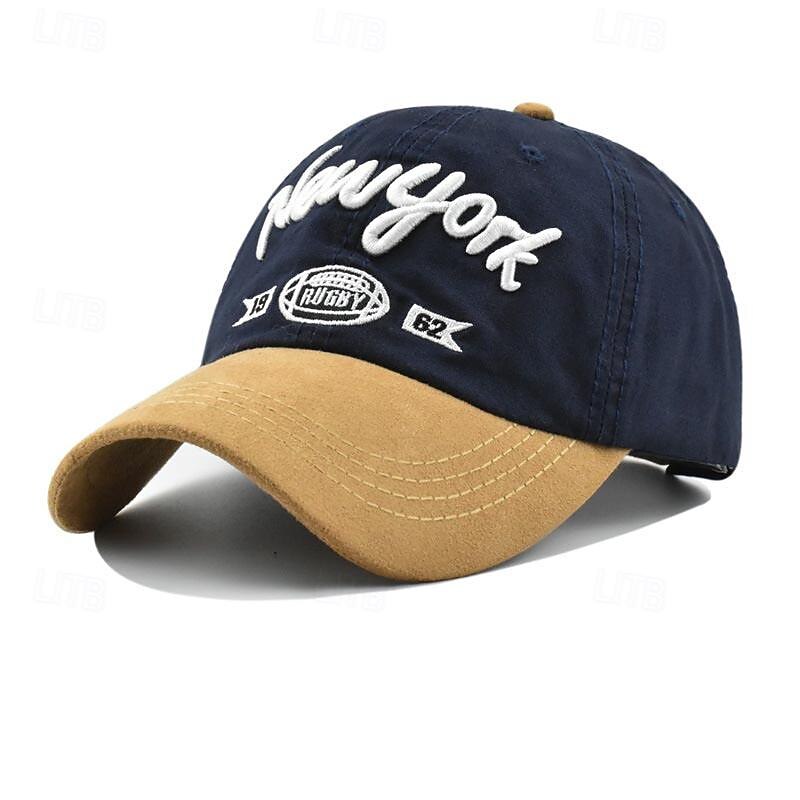 Men's Baseball Cap Sun Hat Trucker Hat Black Navy Blue Cotton Embroidered Fashion Casual Street Daily Letter Adjustable Sunscreen Breathable