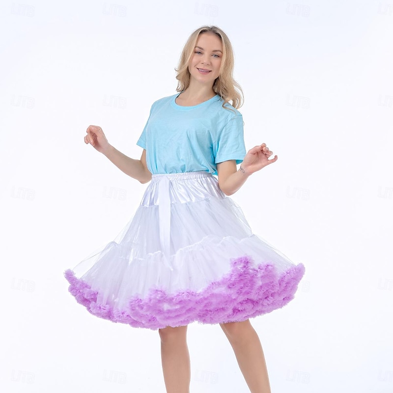 Retro Vintage 1950s Petticoat Hoop Skirt Tutu Under Skirt Princess Fancy Dress Women's Halloween Carnival Masquerade Party / Evening Bachelorette Party Adults Skirts3