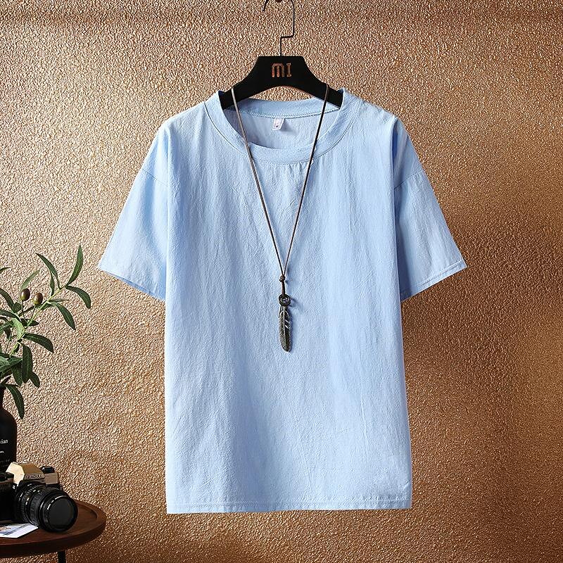 Men's T Shirt Tee Short Sleeve Shirt Tee Top Short Sleeve Crew Neck Spring & Summer Plain Fashion Designer Basic Vacation Street Going out Black White Blue Top Tee for Men4