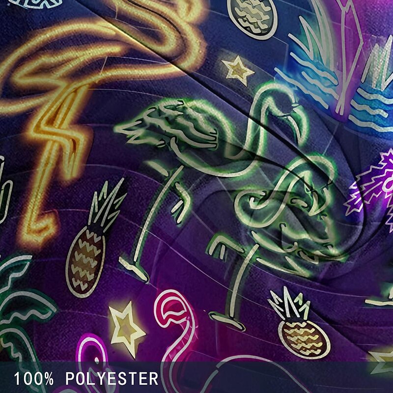 Men's Flamingo 3D Print Neon Swim Shorts Board Shorts Swimming Trunks Mid Waist Fashion Streetwear Designer Casual Daily Holiday Pocket Drawstring Elastic Waist Designer Clothing Apparel3